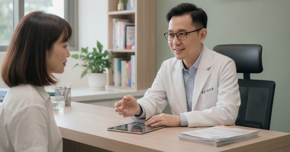 吳芮醫師說明無痕筋膜拉提的治療過程
