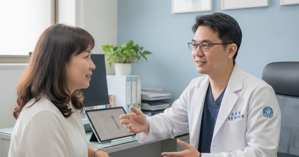 吳芮醫師說明血管型黑眼圈的藍紫色特徵與成因